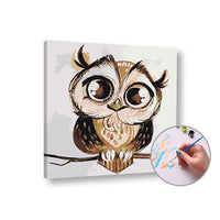 Schilderen op nummer ARTMiE Uil 50 × 50 cm – afbeelding 2