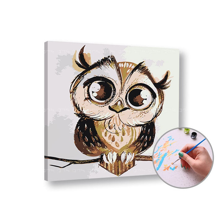 Schilderen op nummer ARTMiE Uil 50 × 50 cm – afbeelding 2