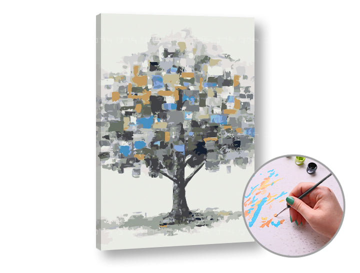 Schilderen op nummer ARTMiE Boom in de mist – 60 × 40 cm