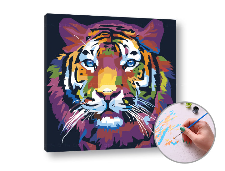 Schilderen op nummer ARTMiE Tiger Jungle – 50 × 50 cm – afbeelding 2