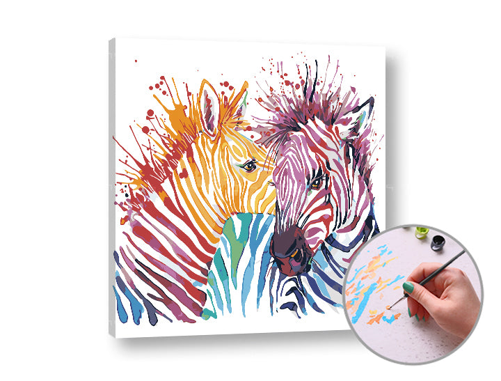 Schilderen op nummer ARTMiE Verliefde zebra’s – moeilijkheid gemiddeld – afbeelding 2