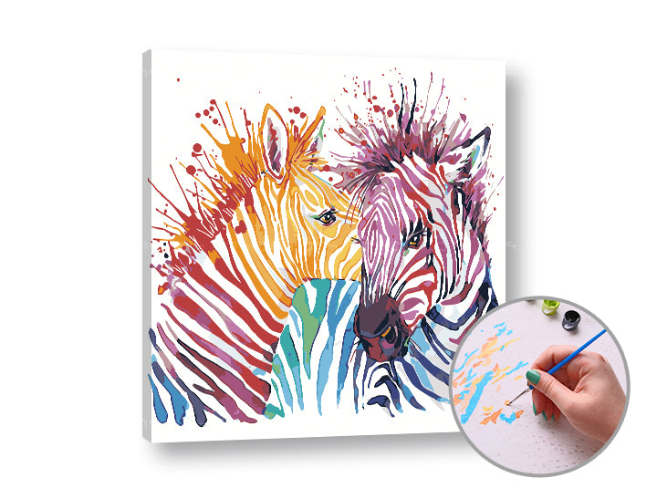 Schilderen op nummer ARTMiE Verliefde zebra’s – moeilijkheid gemiddeld