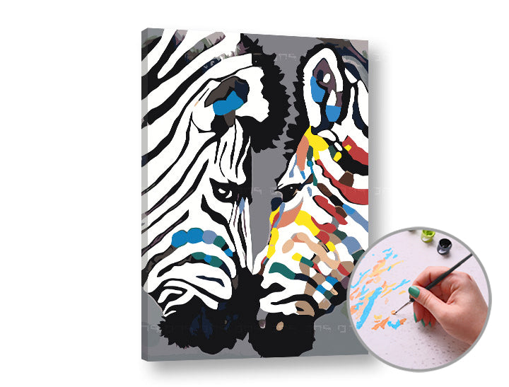 Schilderen op nummer ARTMiE Zebra’s – moeilijkheid laag
