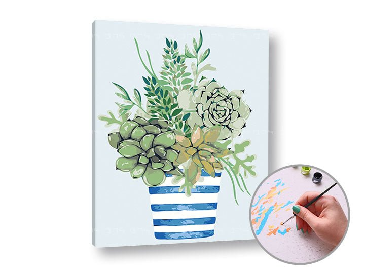 Schilderen op nummer ARTMiE Groene bloemen in bloei 40 × 50 cm – afbeelding 3