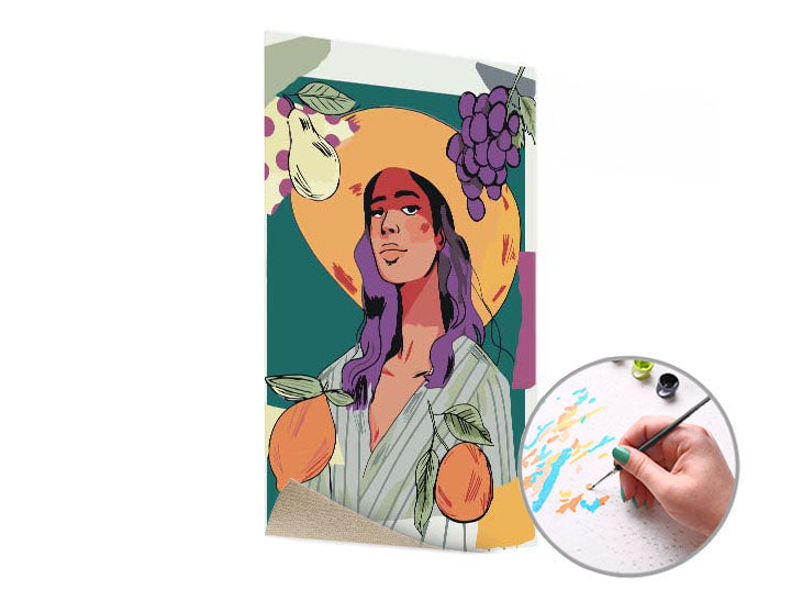 Schilderen op nummer ARTMiE Vrouw en fruit – moeilijkheid laag – afbeelding 3
