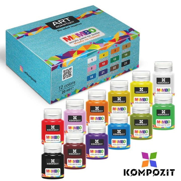 MAMBO Kompozit Fabric and Leather Paint Set, 12x20 ml - image 7