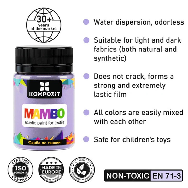 MAMBO Pastel Fabric and Leather Paint 50 ml | various shades — image 2