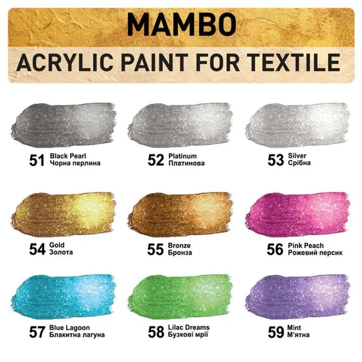 Kompozit MAMBO metallic textielverf 50 ml – 9 kleuren – afbeelding 2