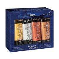 KREUL el Greco metallic acrylverf, set 4 × 75 ml