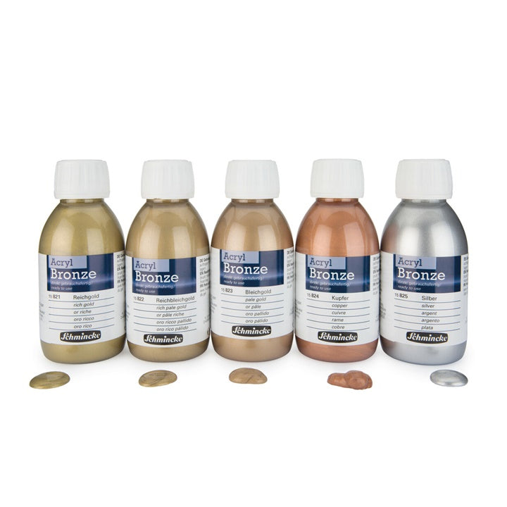 Schmincke Acryl-Bronze metallic acrylverf 150 ml – afbeelding 2