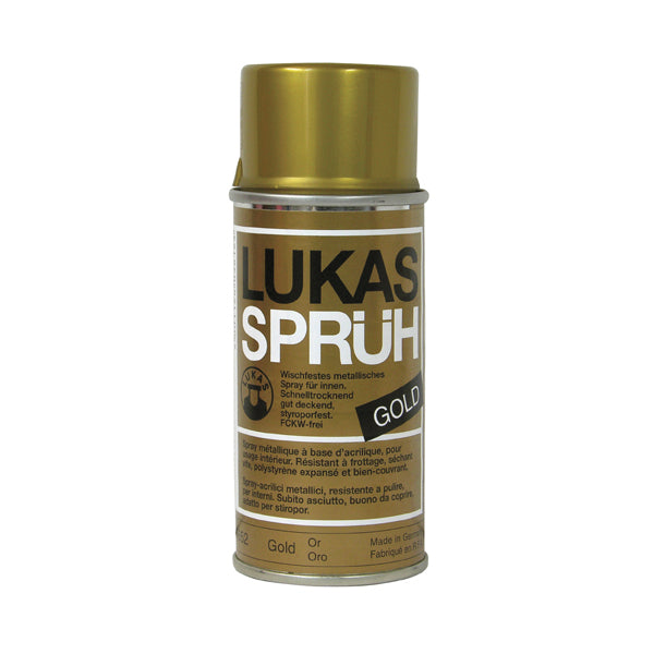 Lukas metallic spuitbus wrijfvast 150 ml – goud, zilver – afbeelding 2
