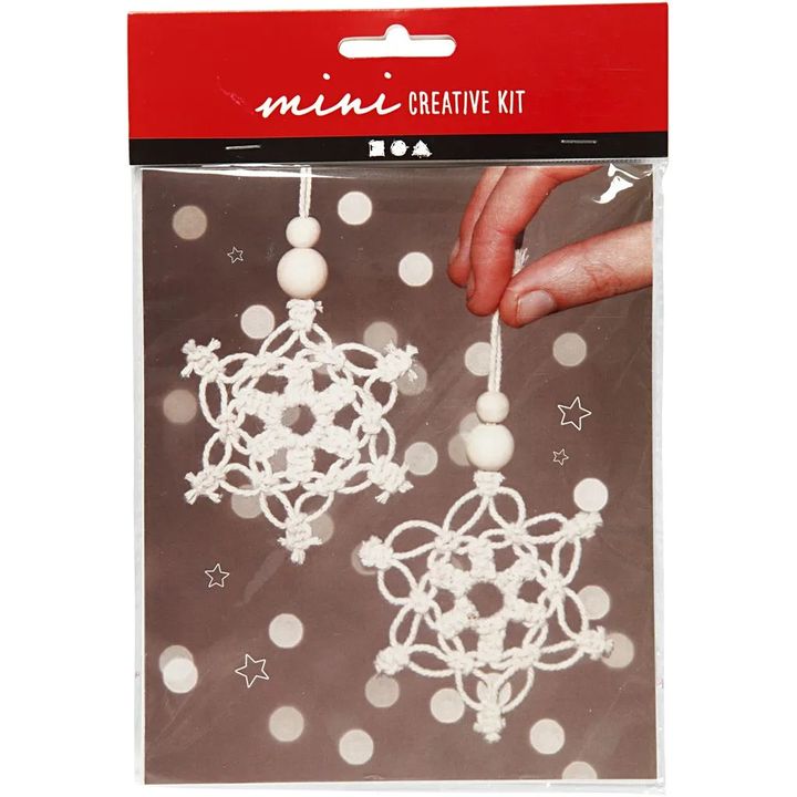 Creativ Company macramé knutselset sneeuwvlokken, mini