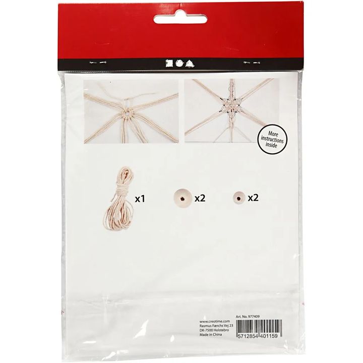 Creativ Company macramé knutselset sneeuwvlokken, mini – afbeelding 3