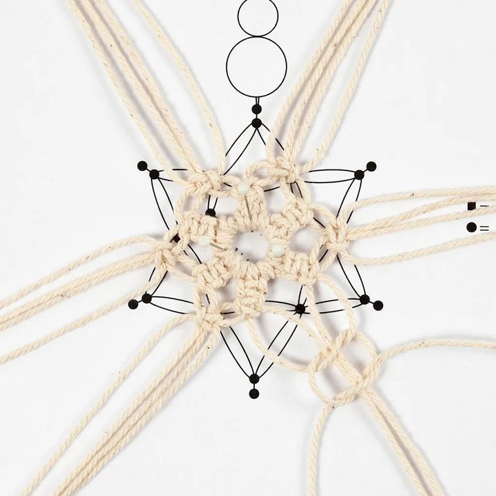 Creativ Company macramé knutselset sneeuwvlokken, mini – afbeelding 6