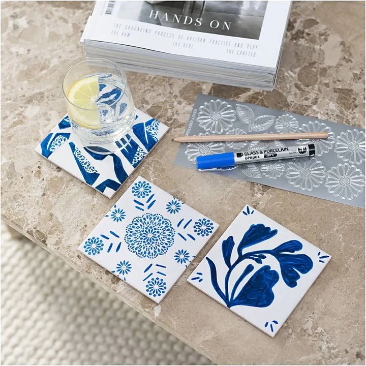 Creativ Company mini set porselein schilderen – onderzetters – afbeelding 5