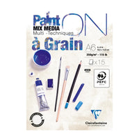 Mixed-mediablok Clairefontaine Paint'On a grain 250 g/m², A6