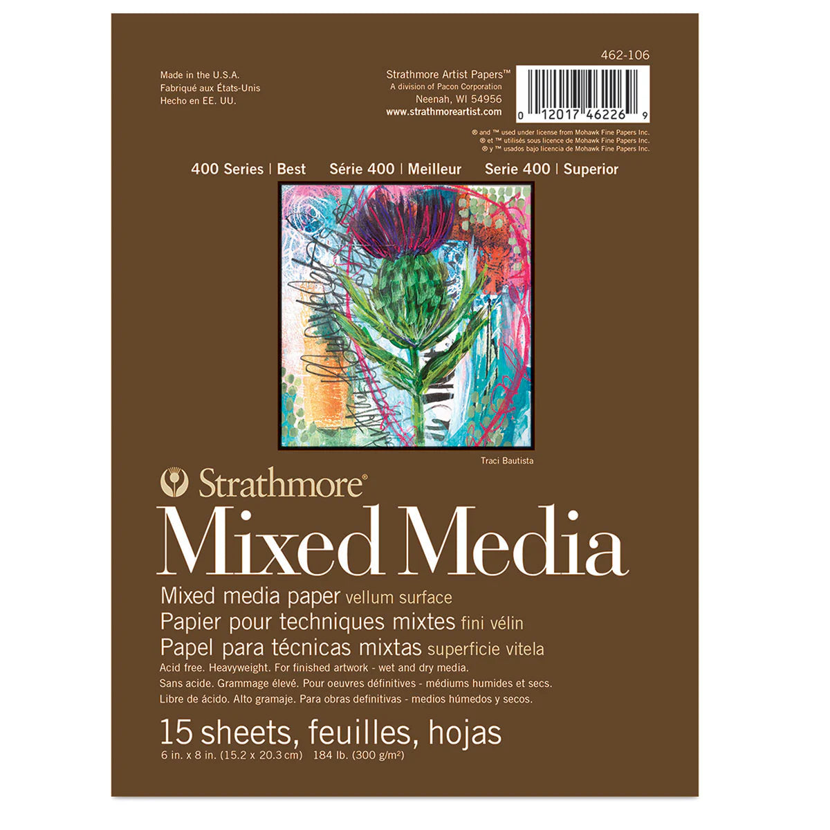 Mixed-mediablok Strathmore 400, 300 g/m², 15 × 20 cm, 15 vel