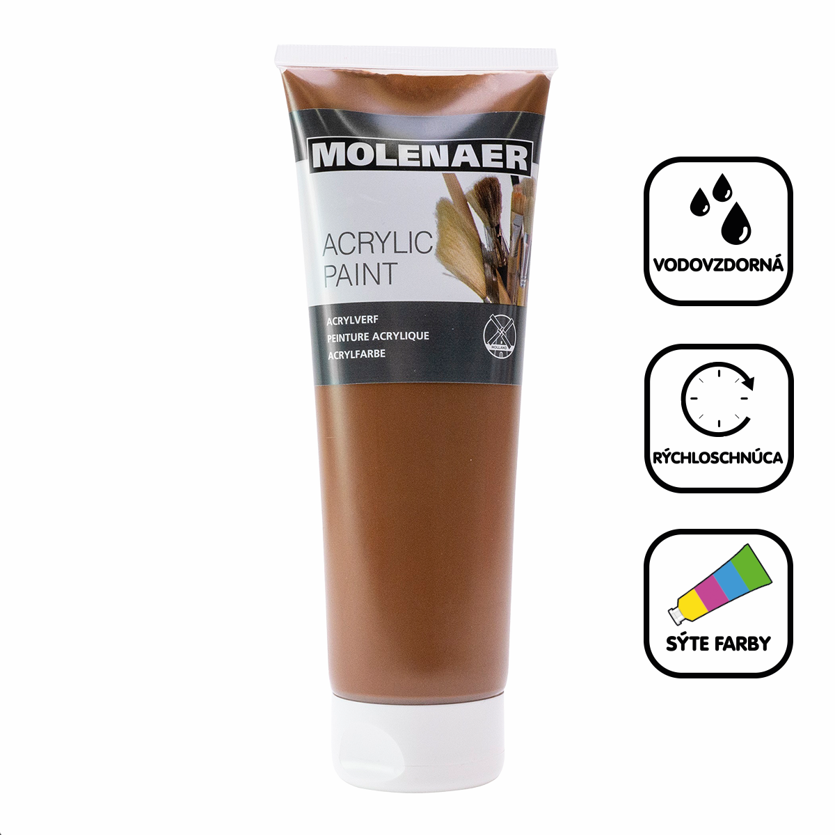 Molenaer acrylverf 250 ml – bruin