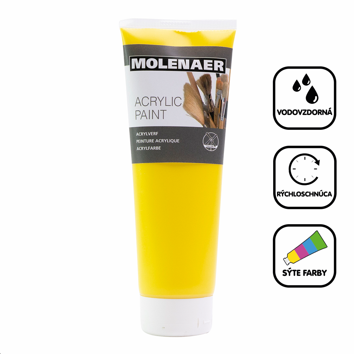 Molenaer acrylverf 250 ml – geel