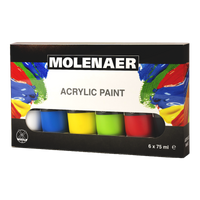 Molenaer acrylverfset 6 × 75 ml – kleurenmix
