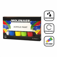 Molenaer acrylverfset 6 × 75 ml – kleurenmix