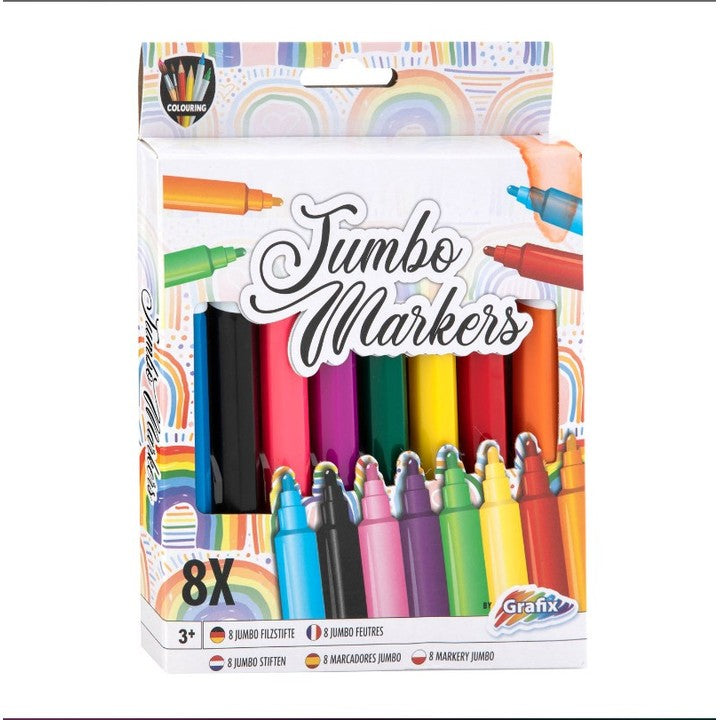 Moxy Jumbo viltstiften, set van 8 kleuren