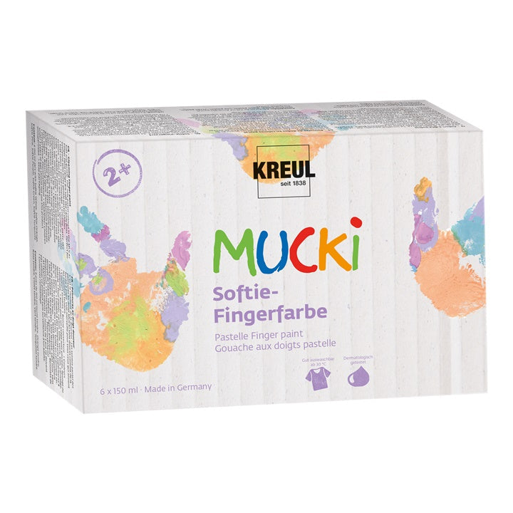 MUCKI Pastel Finger Paints for Kids, Set of 6 x 150 ml — image 4