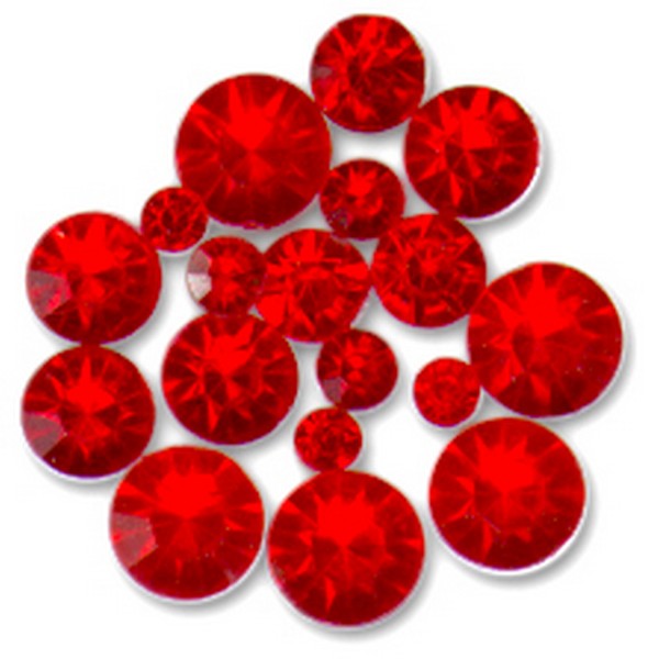 Pointed Acrylic Decorative Stones – červené