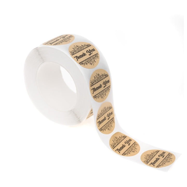 DP Craft stickers ‘Thank You’ kraftpapier, Ø 2,5 cm, 500 stuks