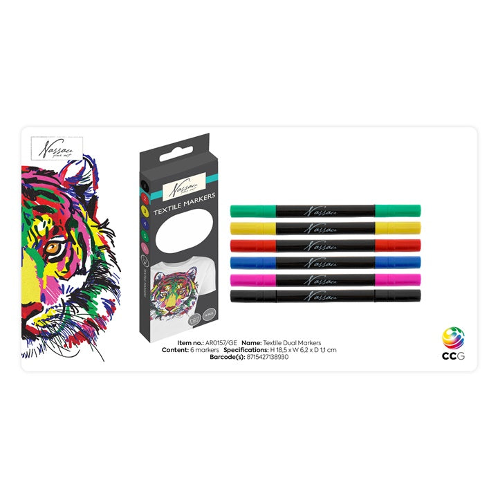 Nassau Double-Sided Fabric Markers, Set of 6, image 3
