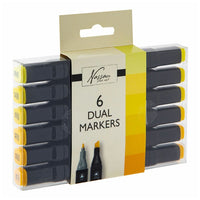 Nassau DUAL MARKERS Double-Sided Marker Set of 6, Yellow