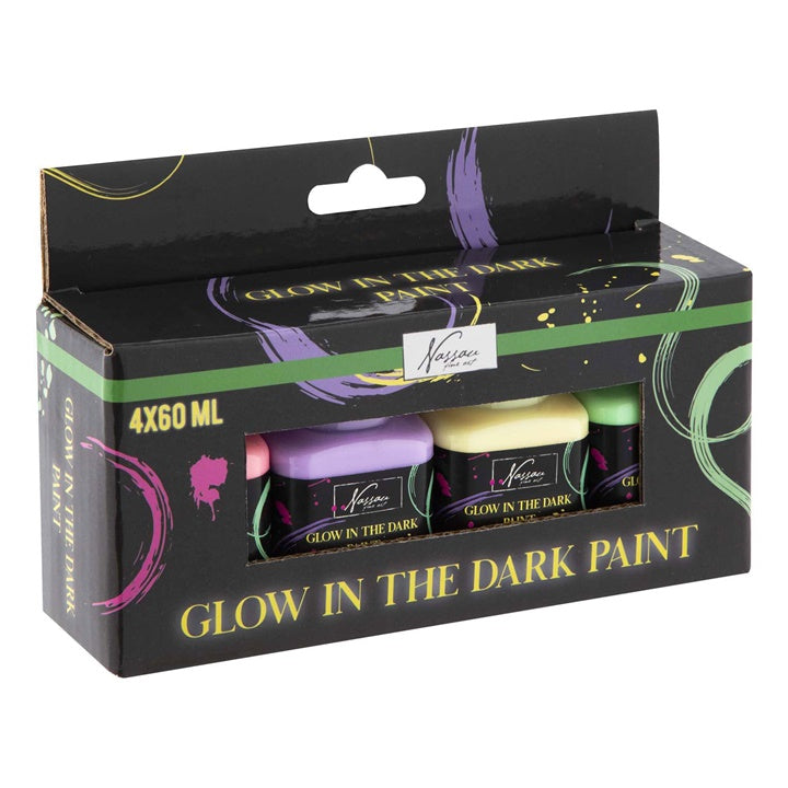 Nassau Glow-in-the-Dark Acrylic Paint Set, 4 x 60 ml — image 2