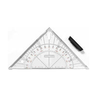 LENIAR navigatiedriehoek 45° met gradenboog, 25 cm