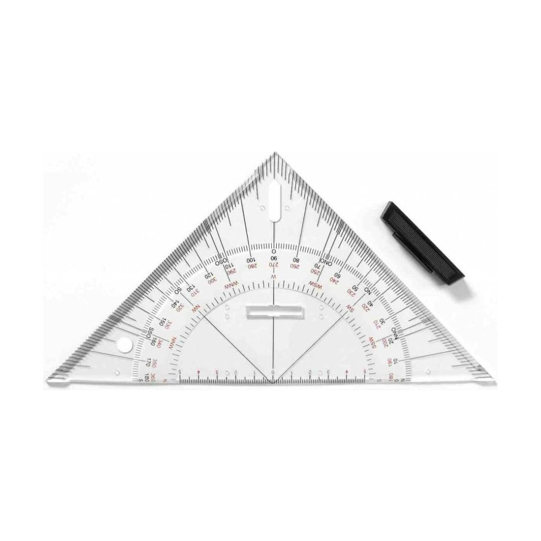 LENIAR navigatiedriehoek 45° met gradenboog, 25 cm