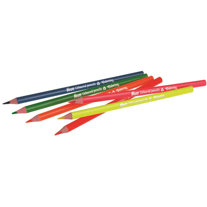 Colorino neon kleurpotloden, driekantig, 6 stuks – afbeelding 2