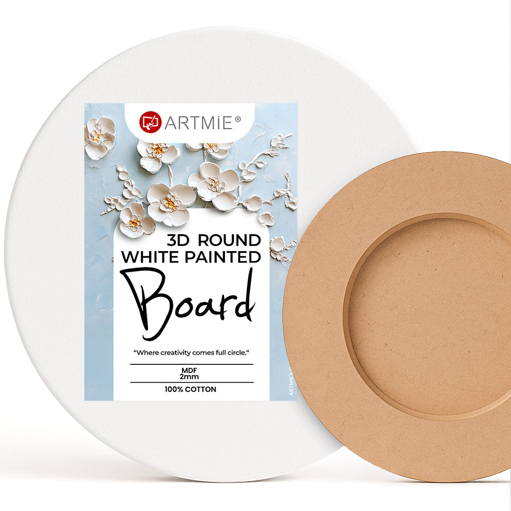 Rond 3D-schilderspaneel ARTMiE met gesso, MDF 2 mm, Ø 20–60 cm