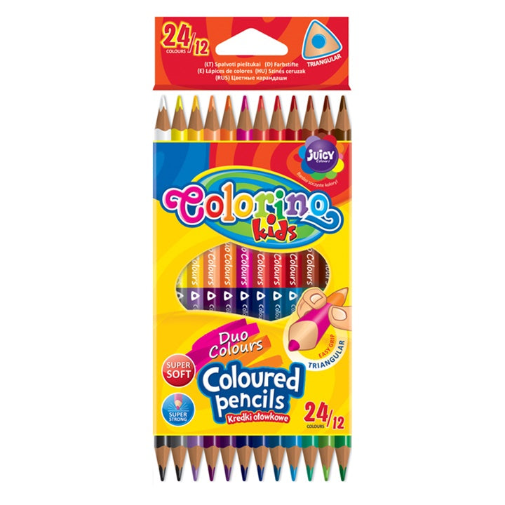 Colorino dubbelzijdige kleurpotloden, 12 stuks, 24 kleuren