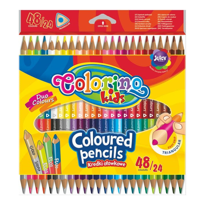 Colorino dubbelzijdige kleurpotloden, 24 stuks (48 kleuren)