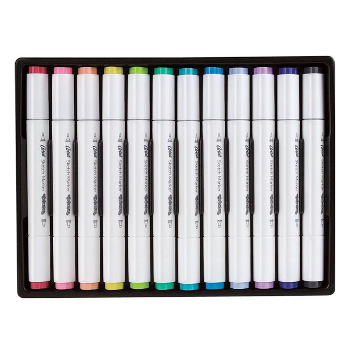 Colorino Artist schetsmarkers pastel, dubbele punt, 12 stuks – afbeelding 2