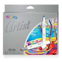 Colorino Artist markers met dubbele punt, set van 12