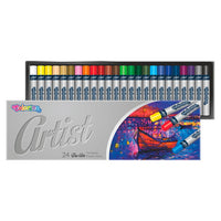 Colorino Artist oliepastels rond, 24 stuks in metalen etui