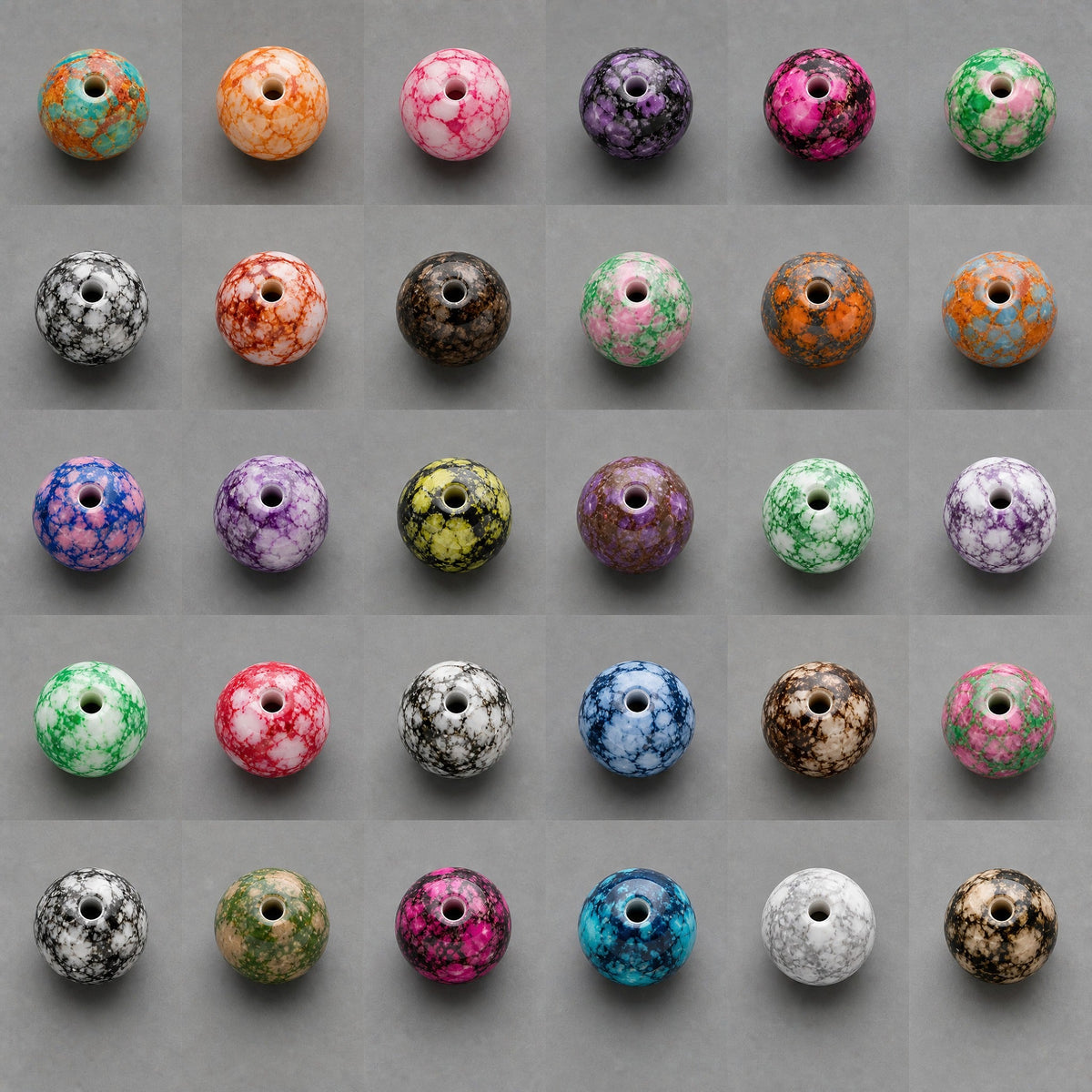 Ronde glaskralen met marmereffect 8 mm, 15 stuks – afbeelding 2