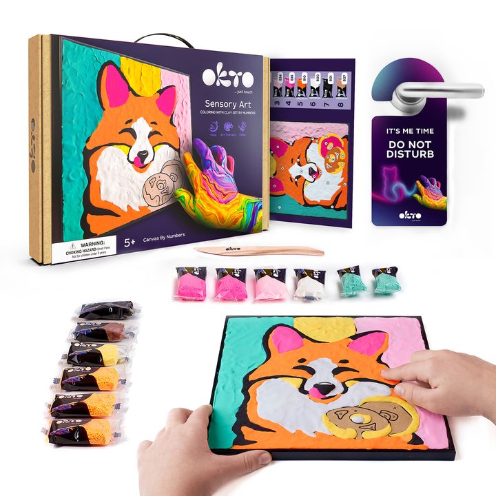 OKTO Air-Dry Clay Painting, 30 x 30 cm, Fox — image 1