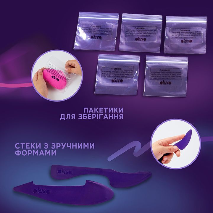 OKTO Air-Dry Clay Set, 24 Pastel Shades, Image 4