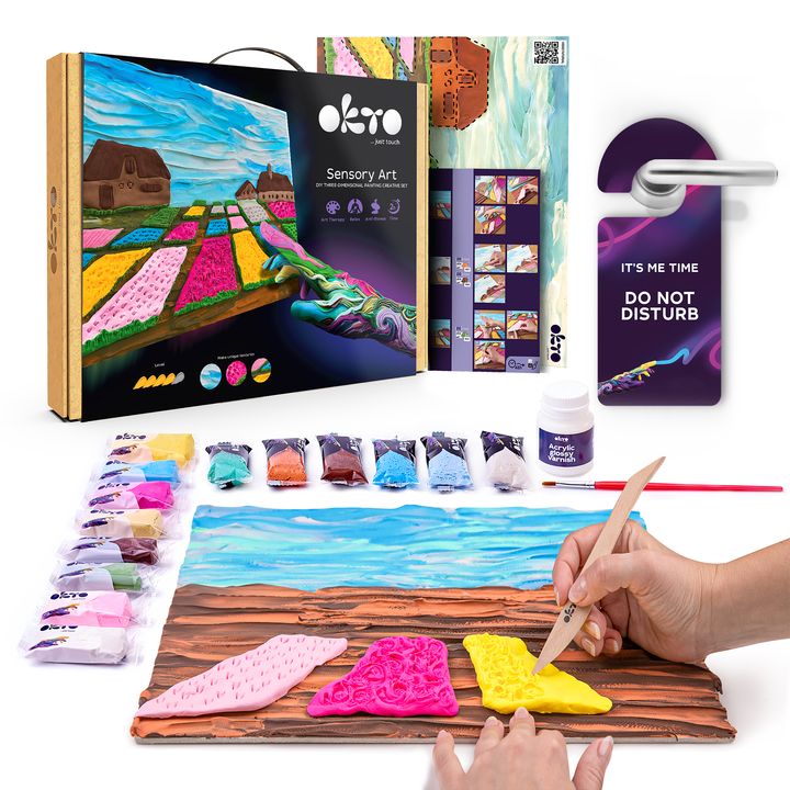 OKTO Sensory Art 3D-hobbyset Bloemenvelden in Nederland, 30 × 40 cm – afbeelding 2