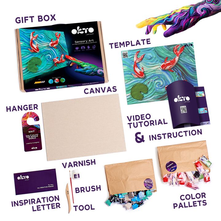 OKTO Sensory Art 3D-hobbyset Vissen, 30 × 40 cm – afbeelding 3