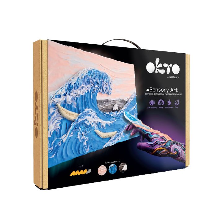 OKTO Sensory Art 3D-hobbyset Golven bij Kanagawa, 30 × 40 cm