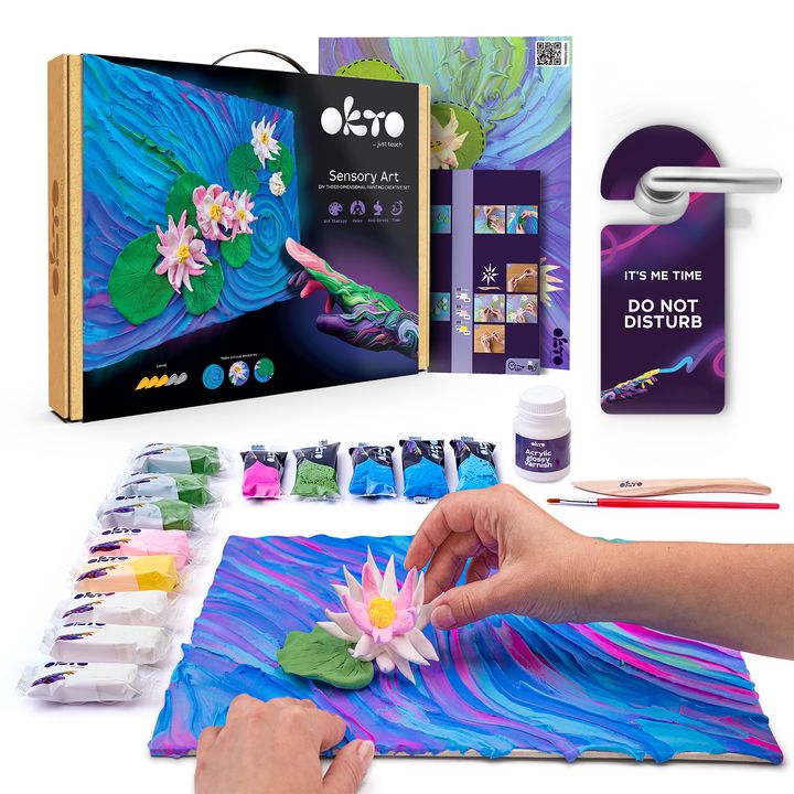 OKTO Sensory Art 3D-hobbyset Waterlelies, 30 × 40 cm – afbeelding 2