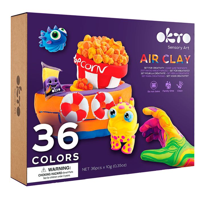 OKTO Air Clay luchtdrogende kleiset, 36 kleuren × 10 g