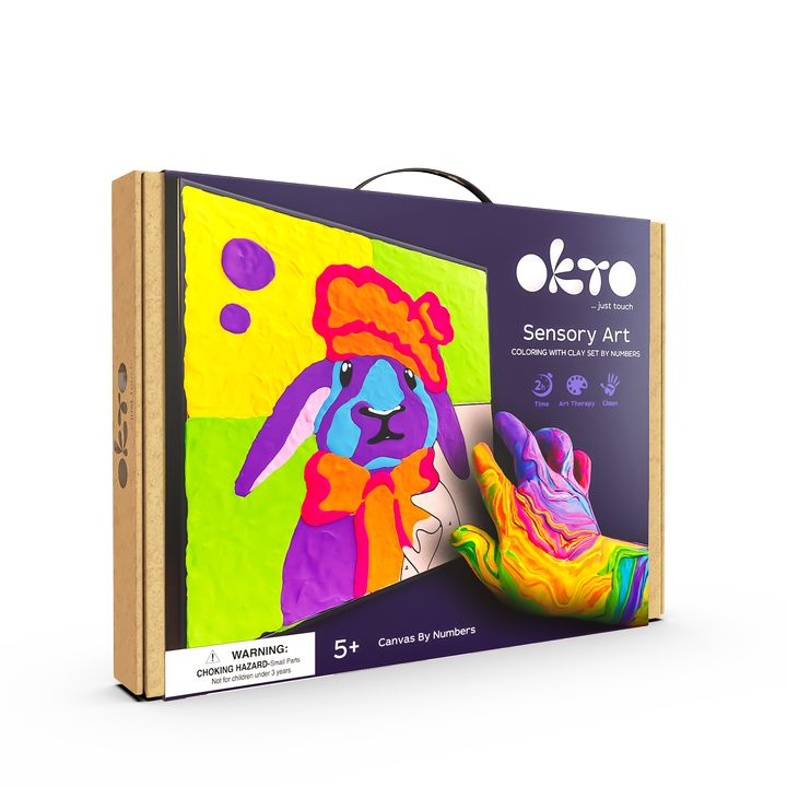 OKTO Sensory Art schilderen op nummer met Air Clay, haas